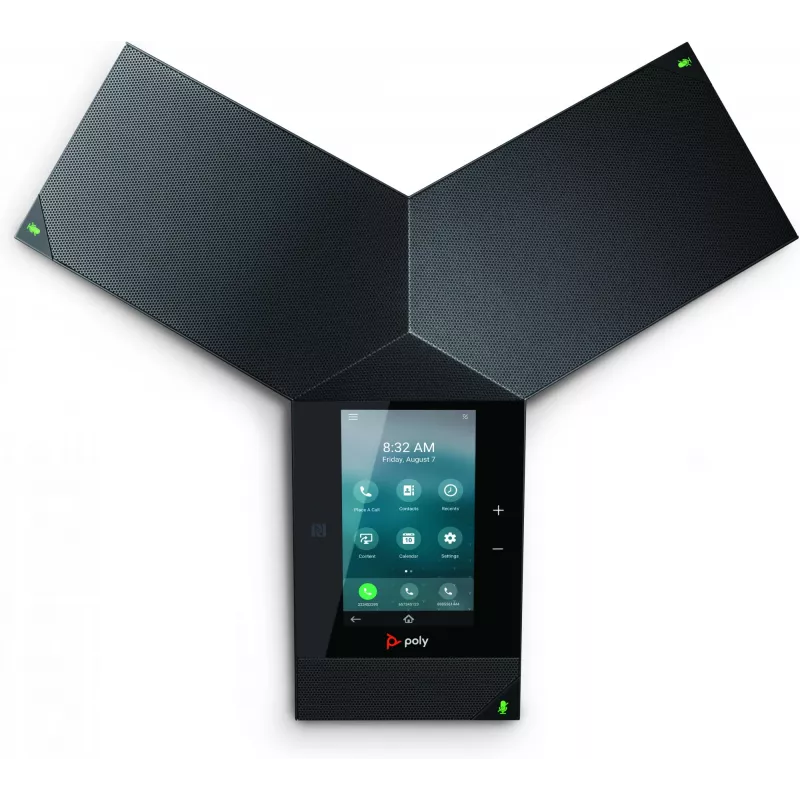 Telefone de conferência IP POLY Trio 8800 compatível com PoE ecrã de 5 polegadas