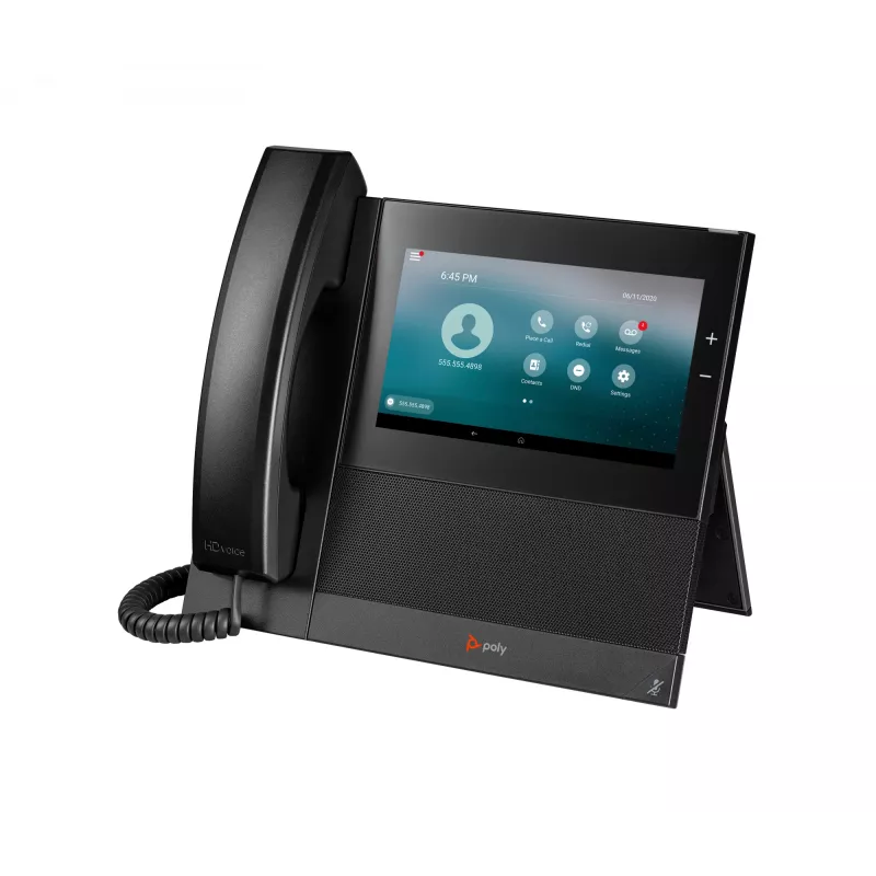 Telefone empresarial HP Poly CCX 600 com Open SIP e compatível com PoE