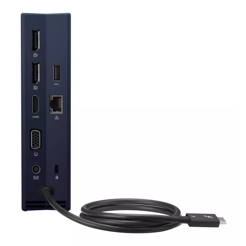 Docking station ASUS SimPro Dock 2 com fios Thunderbolt 3 — HDMI 2.0, DP 1.4, VGA, 3x USB-A, TB3-Host, Gigabit Ethernet, fechadura Kensington