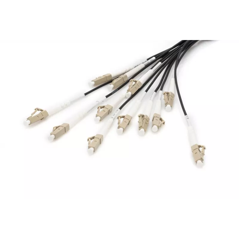 Cabo breakout DIGITUS - 12 fibras OM4 LC/UPC-LC/UPC cor universal preto 100 m