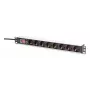 PDU DIGITUS - montagem em rack de alumínio 1U 7x segurança + 1x saída 16A 4000W 250VAC 50/60Hz proteção contra sobrecarga