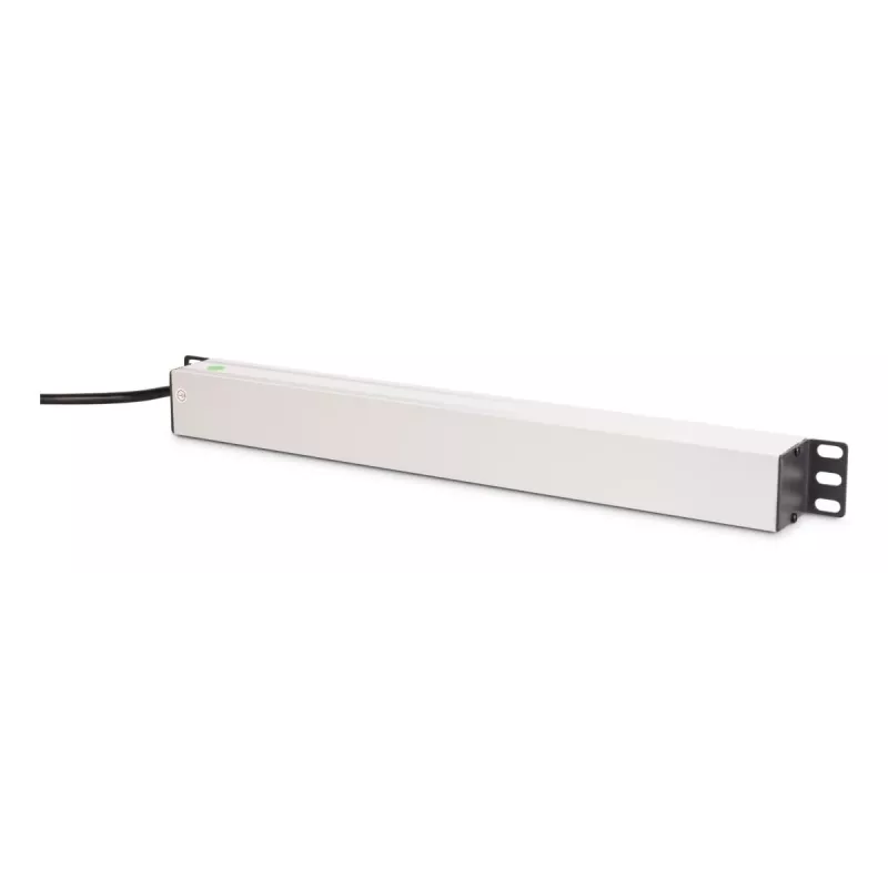 PDU DIGITUS - montagem em rack de alumínio 1U 7x segurança + 1x saída 16A 4000W 250VAC 50/60Hz proteção contra sobrecarga