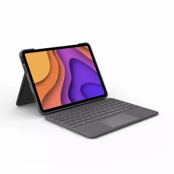 Capa de teclado Folio Touch LOGITECH com retroiluminação e trackpad Oxford cinzento para iPad Air (4.ª geração) alemão Qwertz