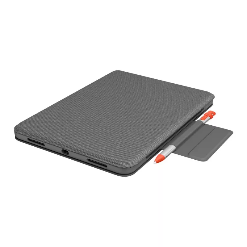 Capa de teclado Folio Touch LOGITECH com retroiluminação e trackpad Oxford cinzento para iPad Air (4.ª geração) alemão Qwertz