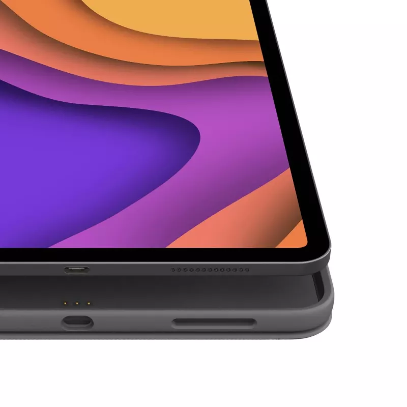 Capa de teclado Folio Touch LOGITECH com retroiluminação e trackpad Oxford cinzento para iPad Air (4.ª geração) alemão Qwertz