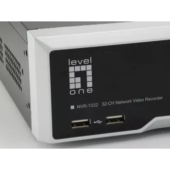 Gravador de vídeo em rede LevelOne NVR-1332 4 baías H.265 32 canais 3840x2160