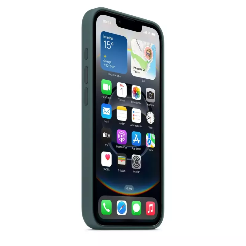 Capa de silicone Apple iPhone 16e Lake Green