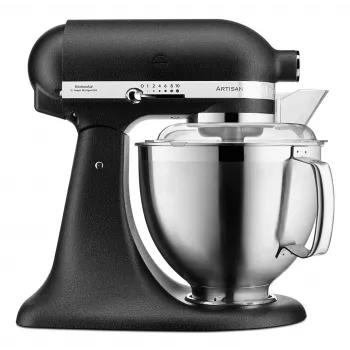 Máquina de cozinha KITCHENAID ARTISAN 5KSM185PS — taça de aço inoxidável 4,8 L, 300 W, 10 velocidades, preta