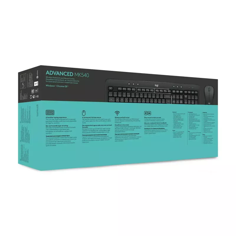 Conjunto de teclado e rato sem fios LOGITECH Mk540 Advanced - Azerty belga