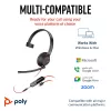Headset HP Poly Blackwire 5210 monaural USB-C + ficha 3,5mm + adaptador USB-C/A (Bulk)