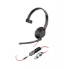 Headset HP Poly Blackwire 5210 monaural USB-C + ficha 3,5mm + adaptador USB-C/A (Bulk)