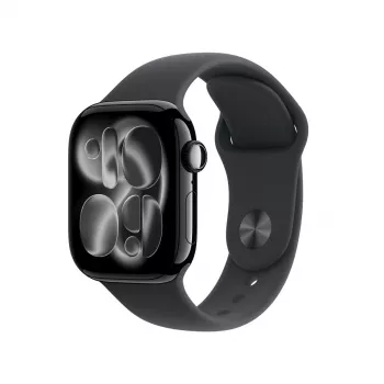 APPLE Watch Series 11 GPS 42mm Caixa de alumínio preto azeviche com pulseira desportiva preta M/L