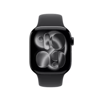 APPLE Watch Series 11 GPS 42mm Caixa de alumínio preto azeviche com pulseira desportiva preta M/L