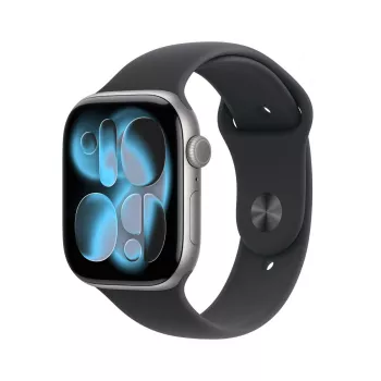 Apple Watch Series 11 GPS + Cellular 46mm Caixa de alumínio cinzento sideral com pulseira desportiva preta – M/L