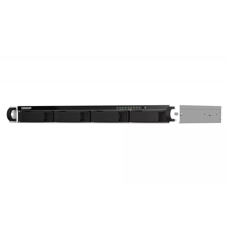 QNAP TS-464eU NAS Rack (1U) Intel® Celeron® N5095 8 GB DDR4 0 TB QNAP Turbo System Alumínio, Preto