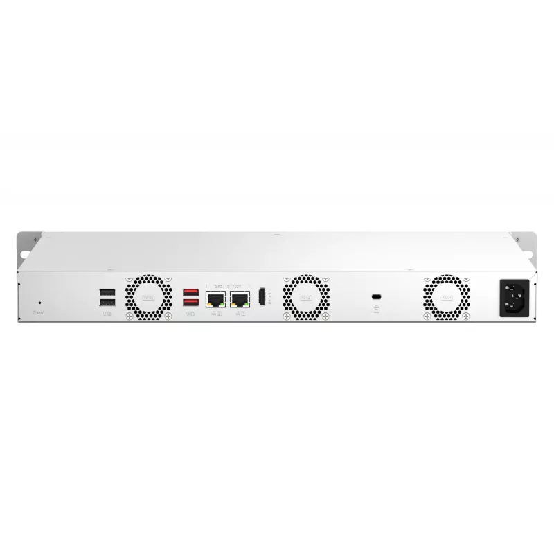 QNAP TS-464eU NAS Rack (1U) Intel® Celeron® N5095 8 GB DDR4 0 TB QNAP Turbo System Alumínio, Preto