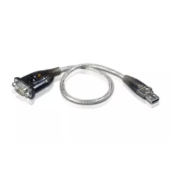 Conversor ATEN USB para Série, Aço inoxidável, Transparente, Preto, 0,35 m, USB Type-A, DB-9, Macho, Macho