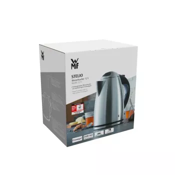 WMF Stelio 0413020012 Chaleira elétrica 1,7 L 2400 W Preta, Aço inoxidável