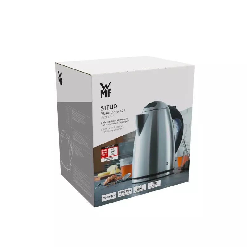 WMF Stelio 0413020012 Chaleira elétrica 1,7 L 2400 W Preta, Aço inoxidável