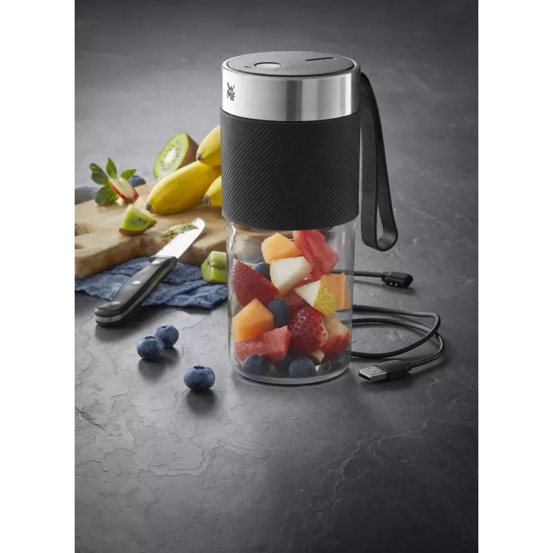 WMF KITCHENminis 0416700011 0,3 L Liquidificadora 50 W Preta, Aço inoxidável, Transparente