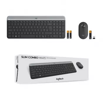 Logitech MK470 Teclado e rato sem fios, grafite, rato incluído, QWERTY US, USB