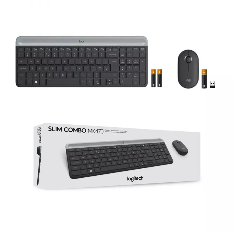 Logitech MK470 Teclado e rato sem fios, grafite, rato incluído, QWERTY US, USB