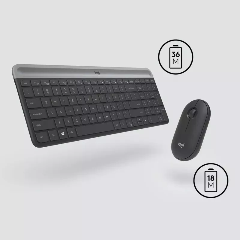 Logitech MK470 Teclado e rato sem fios, grafite, rato incluído, QWERTY US, USB