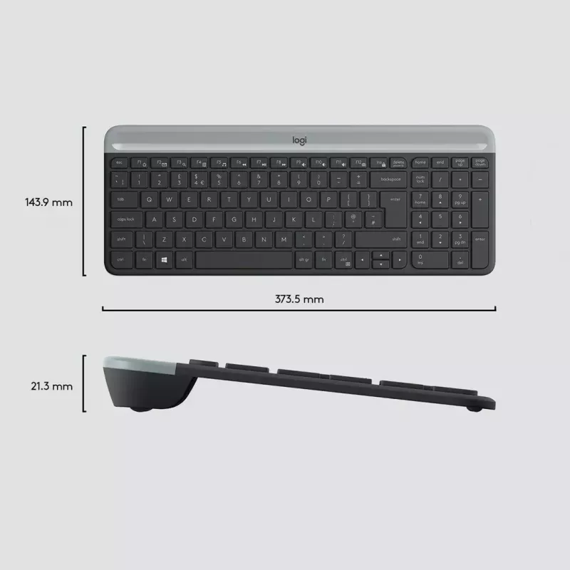 Logitech MK470 Teclado e rato sem fios, grafite, rato incluído, QWERTY US, USB