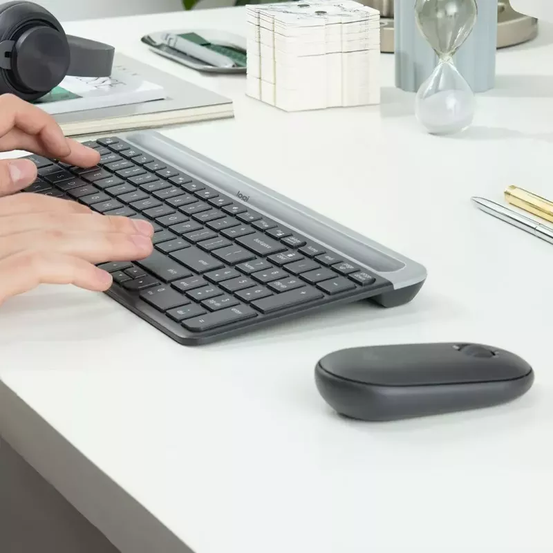 Logitech MK470 Teclado e rato sem fios, grafite, rato incluído, QWERTY US, USB