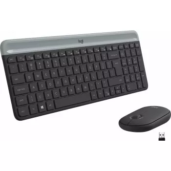 Logitech MK470 Teclado e rato sem fios, grafite, rato incluído, QWERTY US, USB