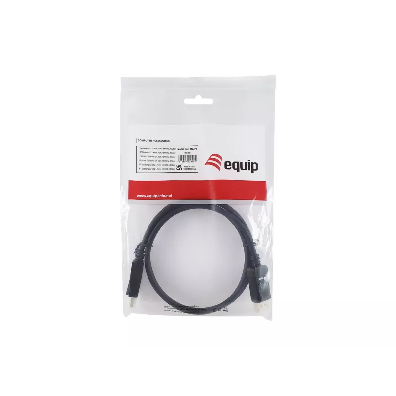 Equip 119271 cabo DisplayPort 2.1, macho/macho, 1 m, 16K/60Hz, 40 Gbps, HDCP