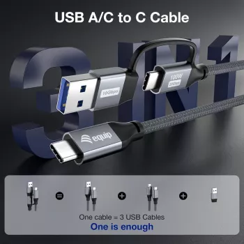 Cabo USB Equip 128431 USB 3.2 Gen 2x2 1 m USB A/USB C USB C preto