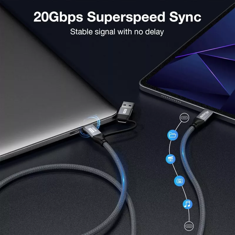 Cabo USB Equip 128432 USB 3.2 Gen 2x2 2 m USB A/USB C USB C preto