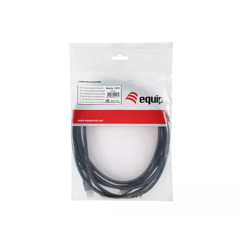 Cabo USB Equip 128433 USB 3.2 Gen 2x2 3 m USB A/USB C USB C preto