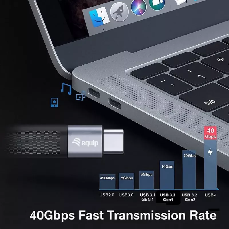 Cabo USB Equip 128410 USB4 Gen 3x2 0,13 m USB C preto