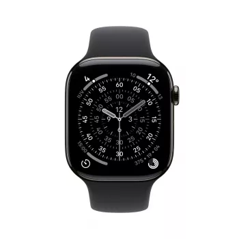 APPLE Watch Series 11 GPS + Cellular 46mm caixa de titânio ardósia com pulseira desportiva preta M/L