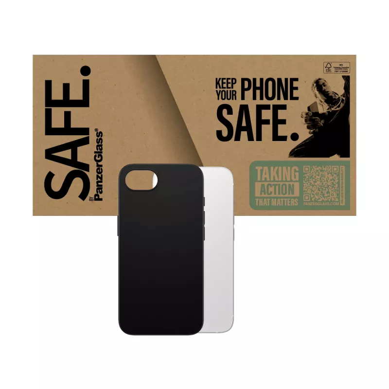 Capa PanzerGlass SAFE. by ® TPU preta iPhone 17e | 16e, capa, Apple, Apple - iPhone 16e, preta