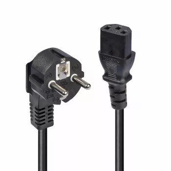 Cabo de alimentação Lindy 3m ficha Schuko 2 pinos para IEC C13, preto, 3 m, CEE7/7, conector fêmea C13