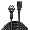 Cabo de alimentação Lindy 3m ficha Schuko 2 pinos para IEC C13, preto, 3 m, CEE7/7, conector fêmea C13