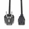 Cabo de alimentação Lindy 3m ficha Schuko 2 pinos para IEC C13, preto, 3 m, CEE7/7, conector fêmea C13