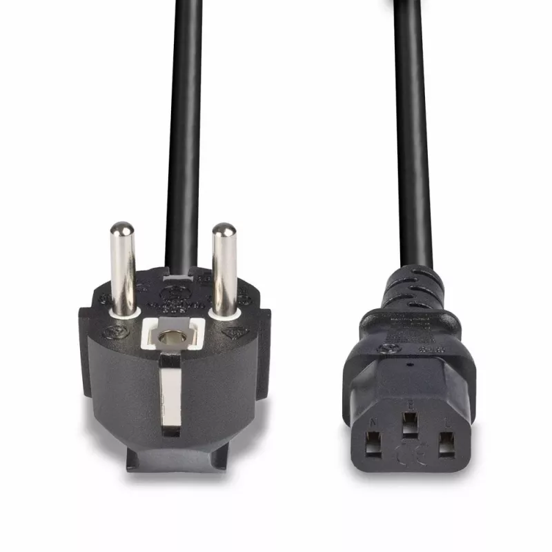 Cabo de alimentação Lindy 3m ficha Schuko 2 pinos para IEC C13, preto, 3 m, CEE7/7, conector fêmea C13