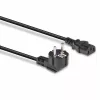 Cabo de alimentação Lindy 3m ficha Schuko 2 pinos para IEC C13, preto, 3 m, CEE7/7, conector fêmea C13