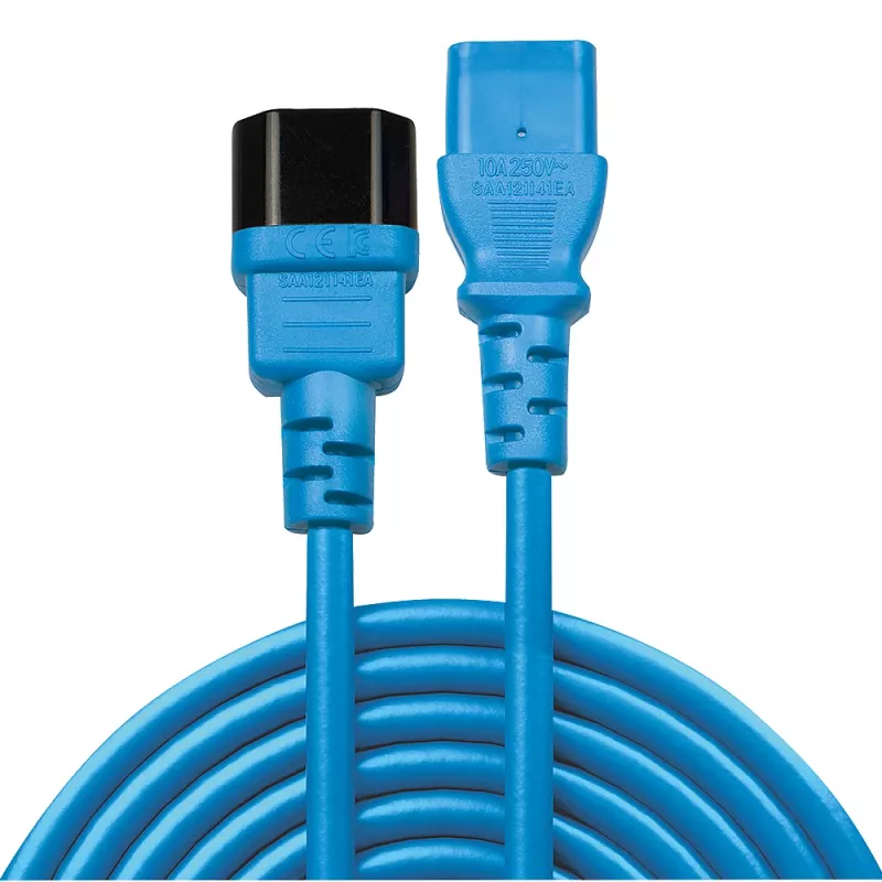 Cabo de extensão Lindy 1m IEC C13, azul