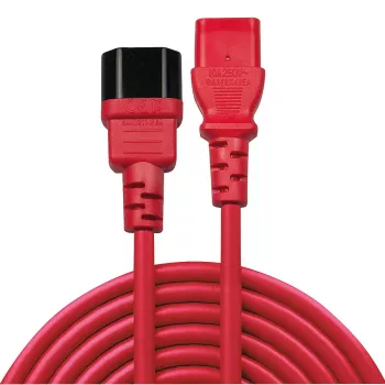 Cabo de extensão Lindy 1m IEC, vermelho