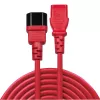 Cabo de extensão Lindy 2m IEC, vermelho, 2 m, conector fêmea C14, conector fêmea C13