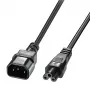 Cabo de alimentação Lindy 3m C5 para C14, sem chumbo, 3 m, conector fêmea C14, conector fêmea C5
