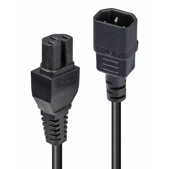 Cabo de alimentação Lindy 2m IEC C14 para IEC C15 'Hot Condition', preto