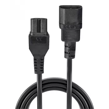 Cabo de alimentação Lindy 2m IEC C14 para IEC C15 'Hot Condition', preto
