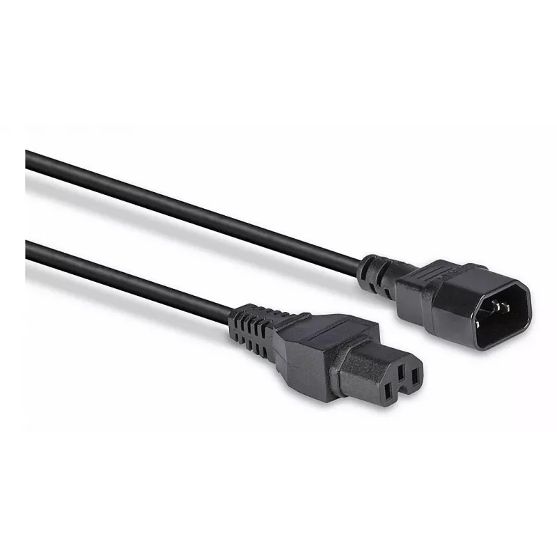 Cabo de alimentação Lindy 2m IEC C14 para IEC C15 'Hot Condition', preto