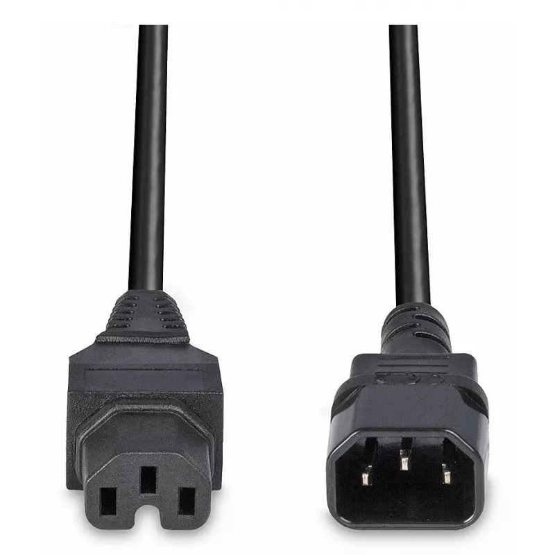Cabo de alimentação Lindy 2m IEC C14 para IEC C15 'Hot Condition', preto